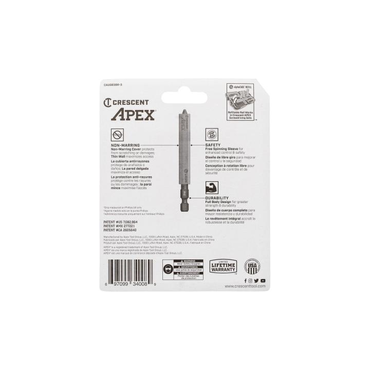 Image of 3 Pc. u-GUARD™ Covered Power Impact Bit Set - Crescent