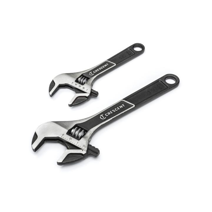 Image of 2 Pc. Wide Jaw Adjustable Wrench Set - Crescent