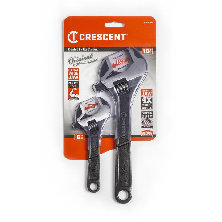 Image of 2 Pc. Wide Jaw Adjustable Wrench Set - Crescent