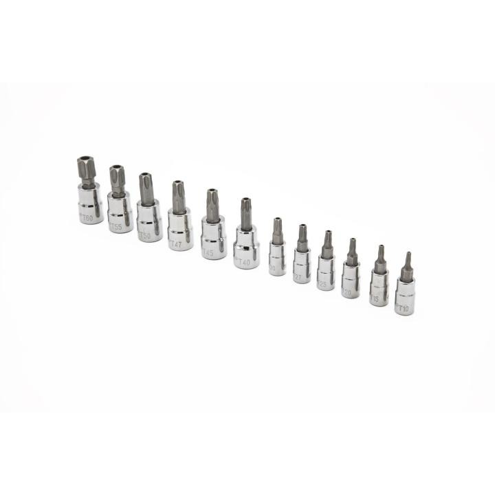 Image of 12 Pc. 1/4" & 3/8" Drive Tamper Proof Torx® Bit Socket Set - Crescent