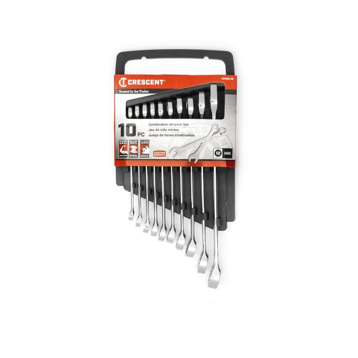 Image of 10 Pc. 12 Point Metric Combination Wrench Set - Crescent