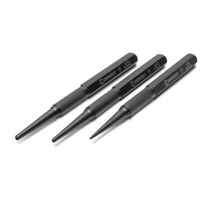 Image of 3 Pc. Steel Nail Punch Set - Crescent