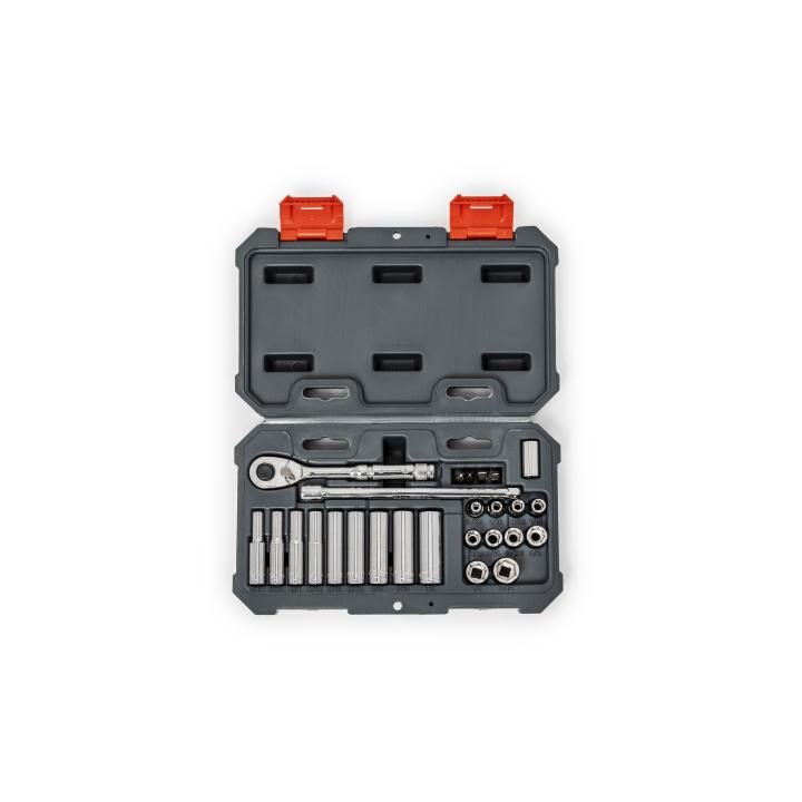 Image of 26 Pc. 1/4" Drive 6 Point SAE Standard & Deep Mechanics Tool Set - Crescent