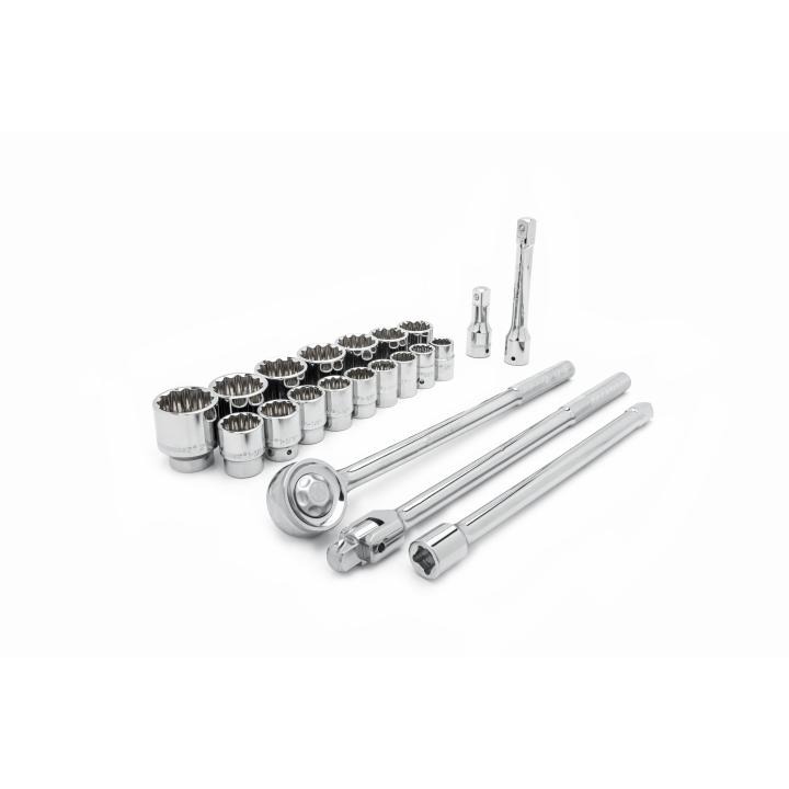 Image of 21 Pc. 3/4" Drive 12 Point SAE Standard Mechanics Tool Set - Crescent