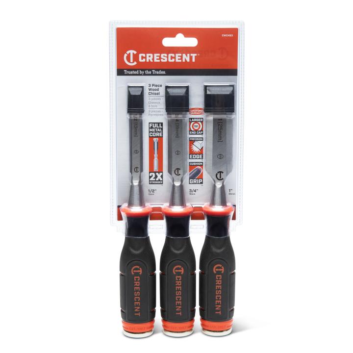 Image of 3 Pc. Wood Chisel Set - Crescent