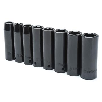 Image of 8 Pc. 1/2" Drive 6 Point Deep Impact Metric Socket Set - Crescent