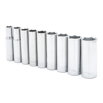 Image of 9 Pc. 3/8" Drive 6 Point Deep Metric Socket Set - Crescent