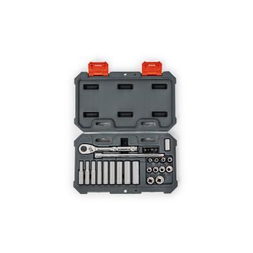 Image of 26 Pc. 1/4" Drive 6 Point SAE Standard & Deep Mechanics Tool Set - Crescent