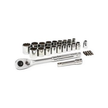 Image of 25 Pc. 3/8" Drive 12 Point  SAE/Metric Mechanics Tool Set - Crescent