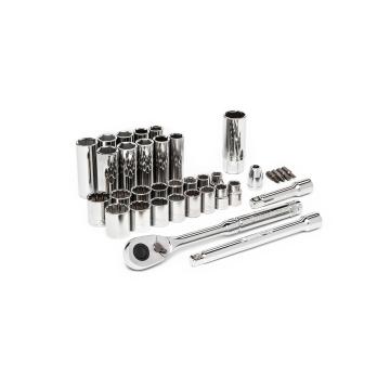 Image of 35 Pc. 3/8" Drive 6 and 12 Point SAE/Metric Mechanics Tool Set - Crescent